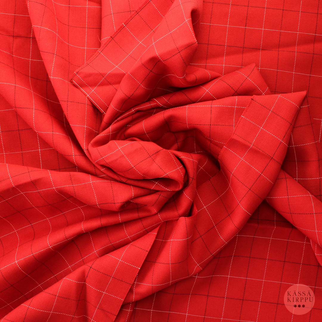 Punainen ruudullinen Vaatetuskangas - Pala
