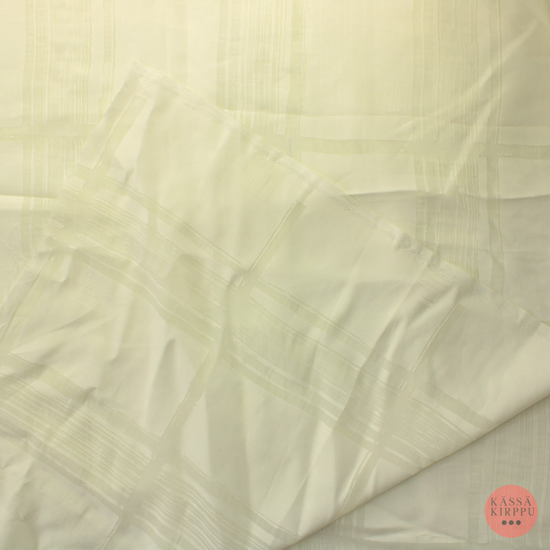 Valkoinen ruudullinen Valoverhokangas - Pala