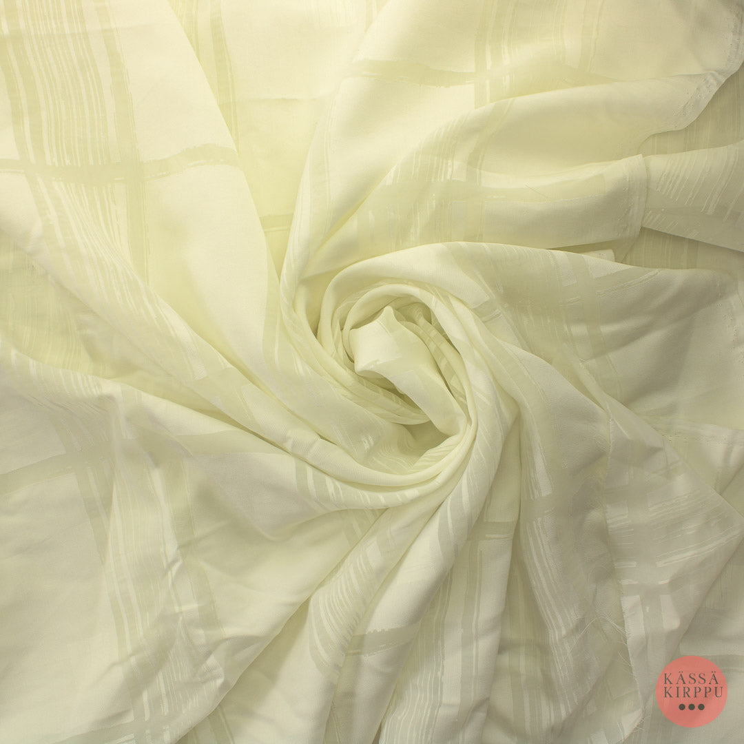 Valkoinen ruudullinen Valoverhokangas - Pala