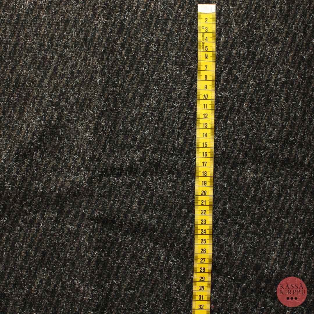 Musta-ruskea vinoraitainen Villasekoitekangas - Pala