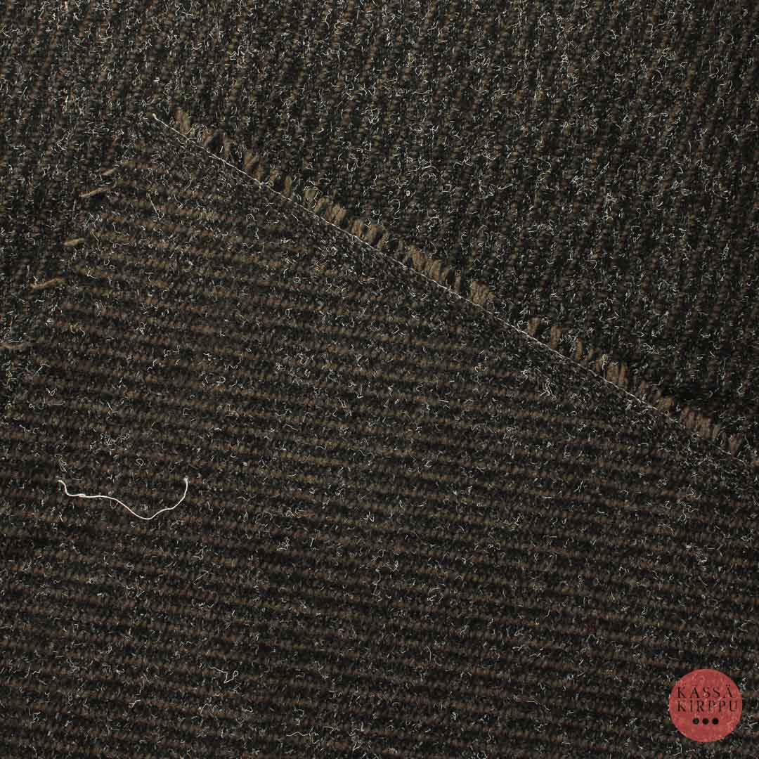 Musta-ruskea vinoraitainen Villasekoitekangas - Pala