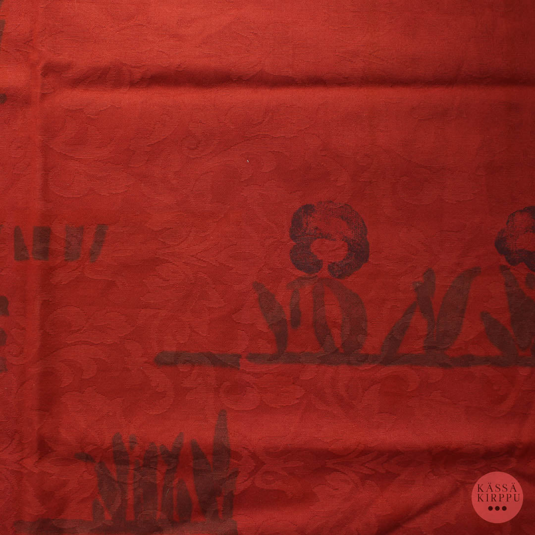 Punainen paksu kuviollinen Puuvillasekoite - Pala