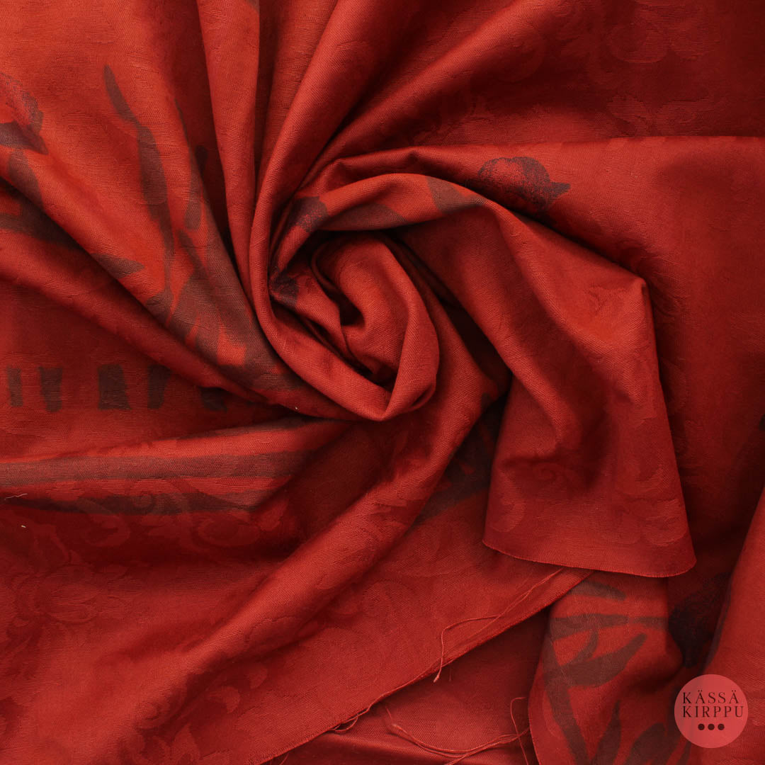 Punainen paksu kuviollinen Puuvillasekoite - Pala