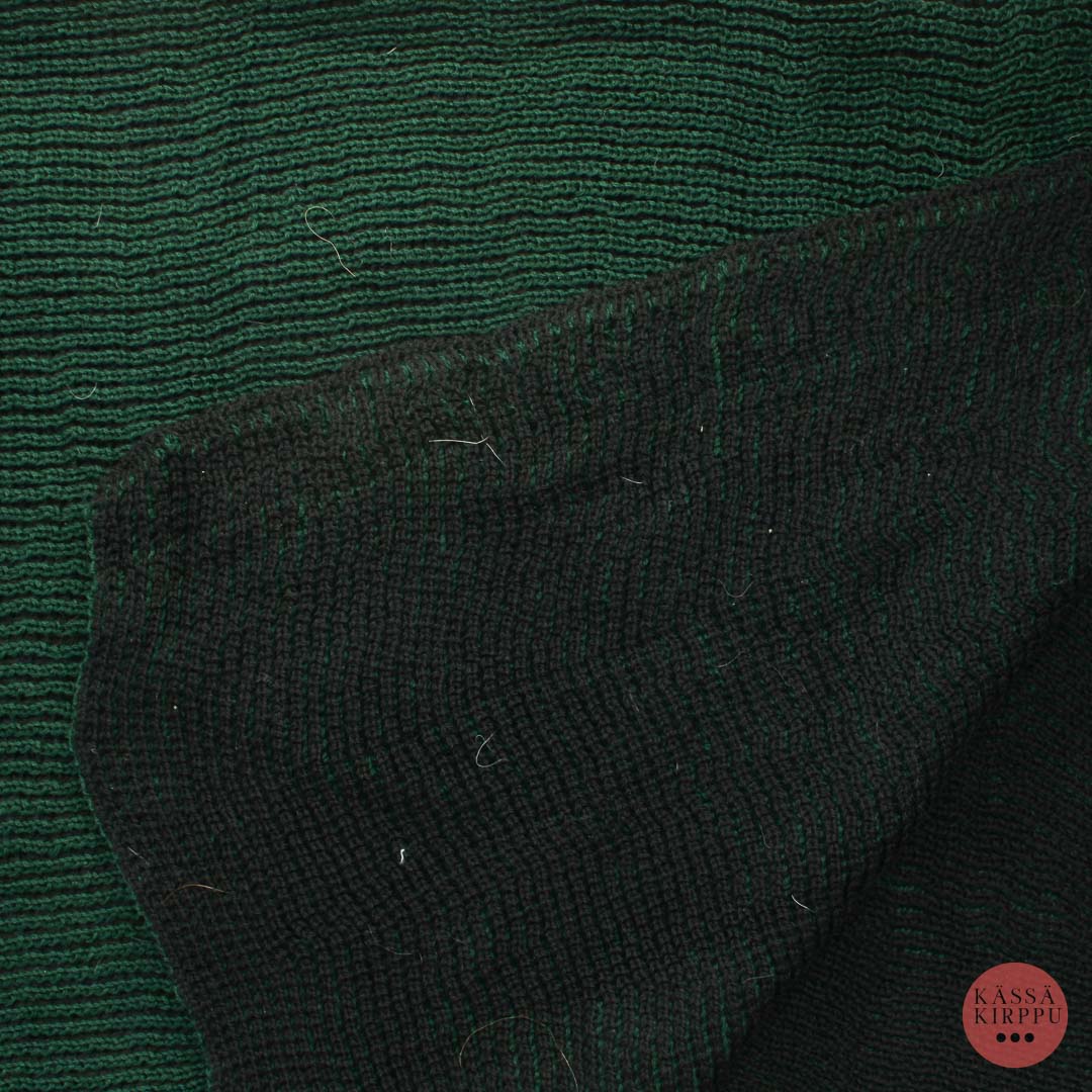 Vihreä-musta Villasekoiteneulos - Pala