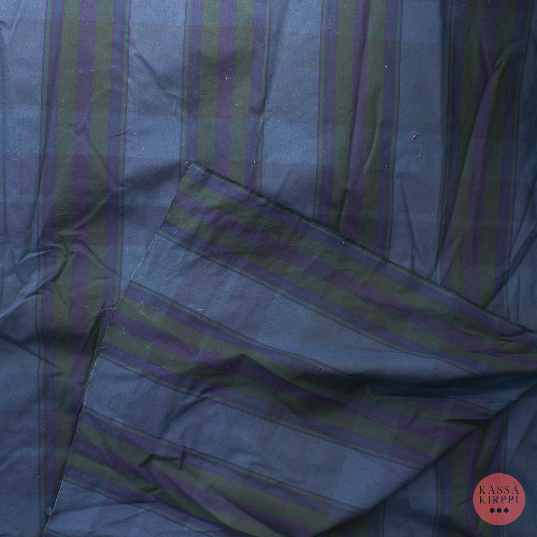 Sinisävyinen ruutukuvioinen Puuvilla - Pala