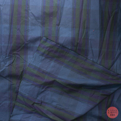 Sinisävyinen ruutukuvioinen Puuvilla - Pala