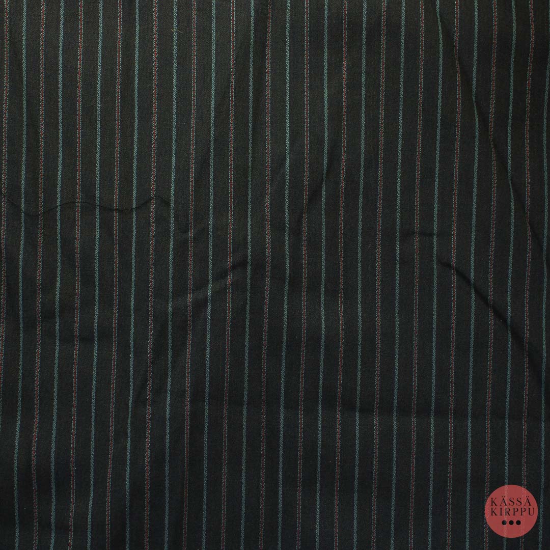 Tummanharmaa pystyraitainen Sisustuskangas - Pala