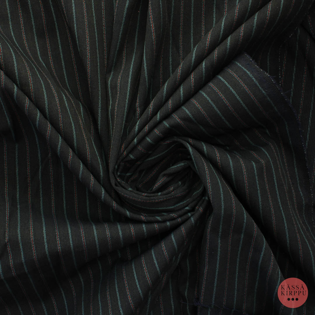 Tummanharmaa pystyraitainen Sisustuskangas - Pala