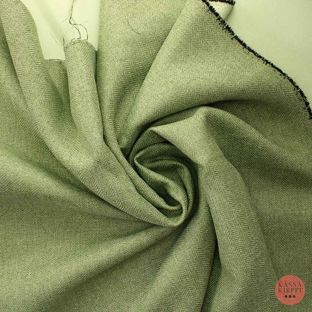 Oliivinvihreä Kalanruotukuvio Pimennysverhokangas - Pala