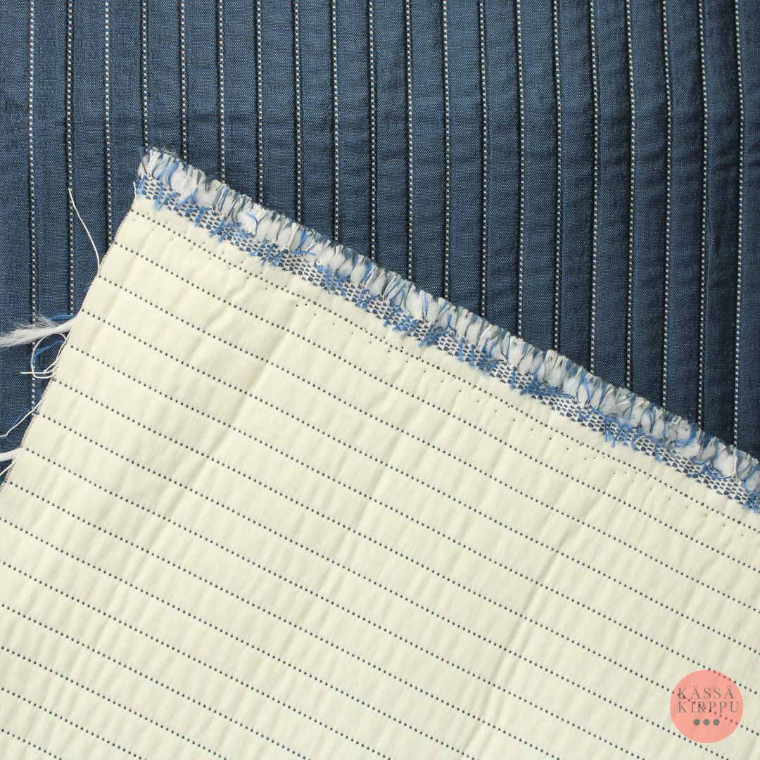 Sinivalkoinen vakoraitainen Tikkikangas - Pala