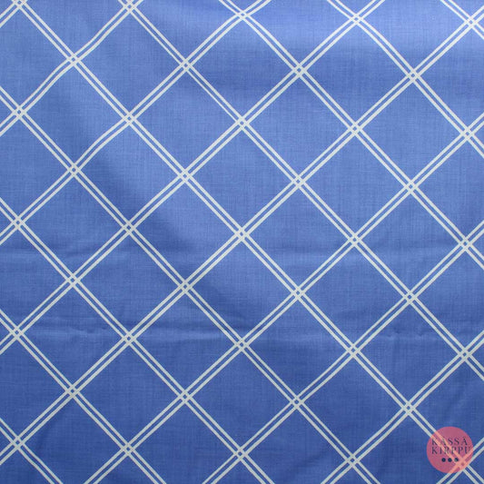 Vinoruutuinen sininen Puuvilla - Pala