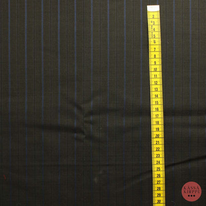 Ruskea-sininen pystyraitainen Villasekoitekangas - Pala