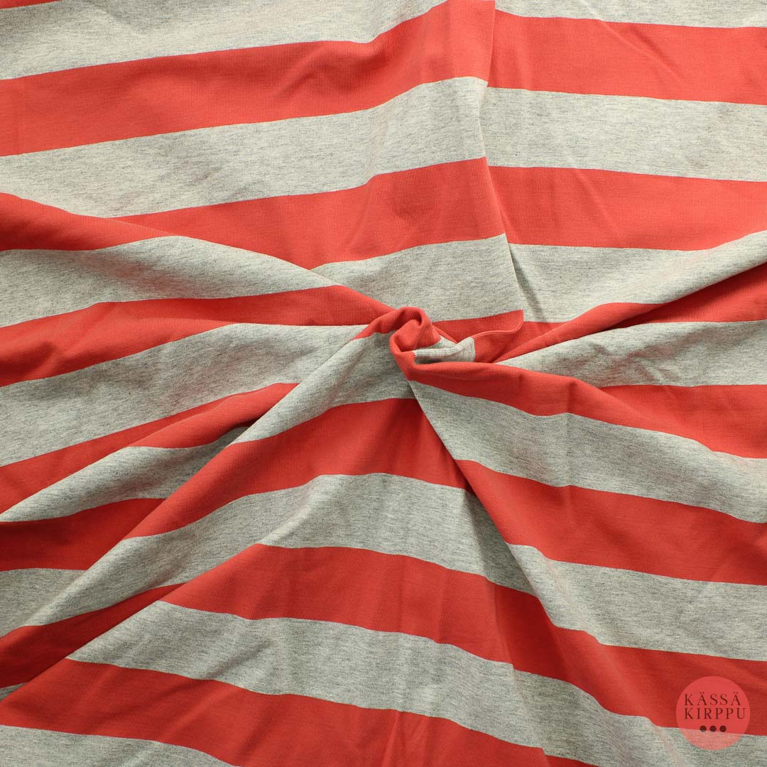 Puna-harmaa Raidallinen Trikoo - Pala