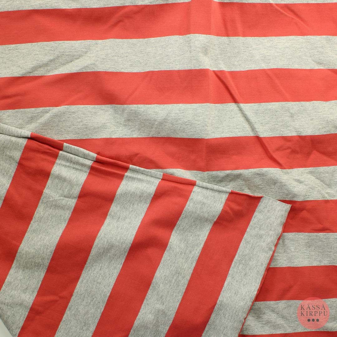 Puna-harmaa Raidallinen Trikoo - Pala