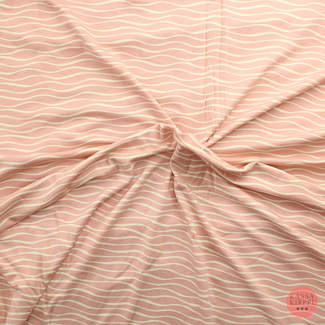 Vaaleanpunainen aaltokuvioinen Viskoositrikoo - Pala