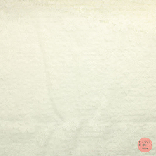 Valkoinen Kukikas Pitsikangas - Pala