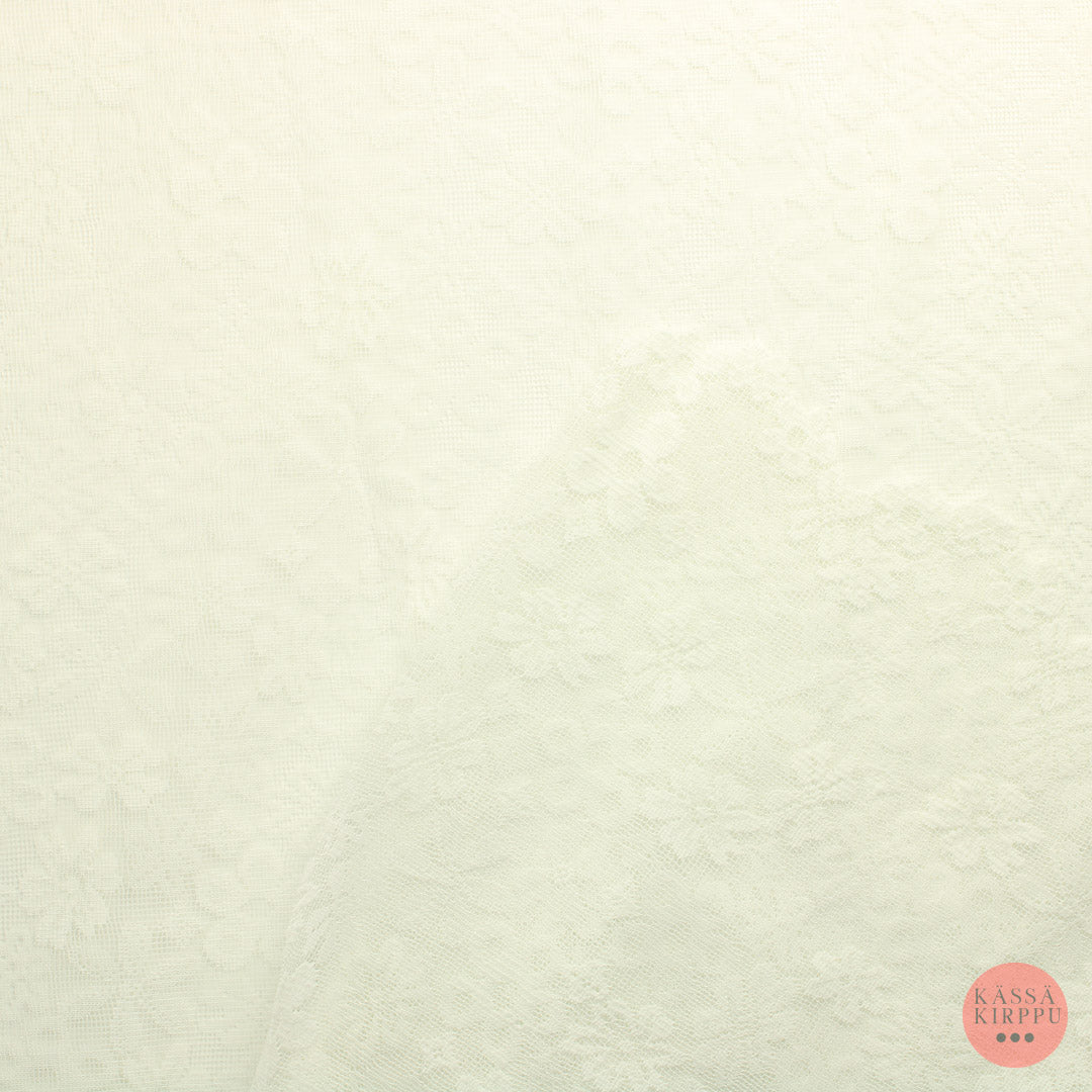 Valkoinen Kukikas Pitsikangas - Pala