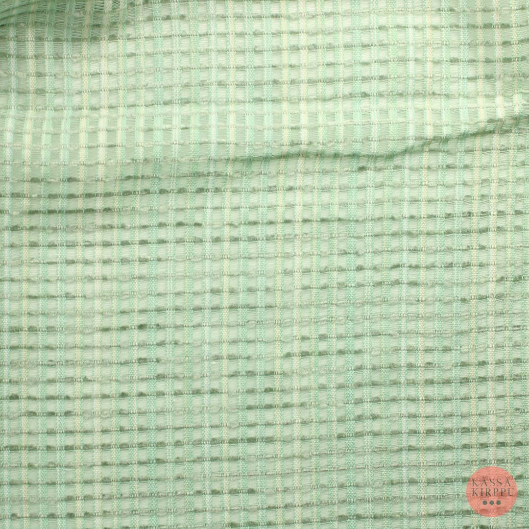 Minttu-harmaa ruudullinen Verhokangas - Pala