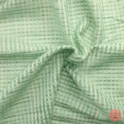 Minttu-harmaa ruudullinen Verhokangas - Pala