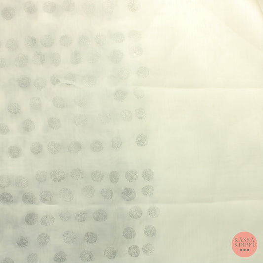 Valkoinen hopeapilkkuinen Valoverhokangas - Pala