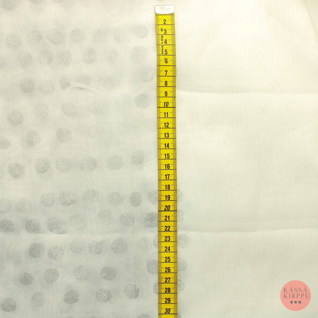 Valkoinen hopeapilkkuinen Valoverhokangas - Pala