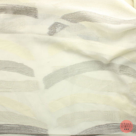 Luonnonvalkoiset harmaakuvioset Valoverhokangas - Pala