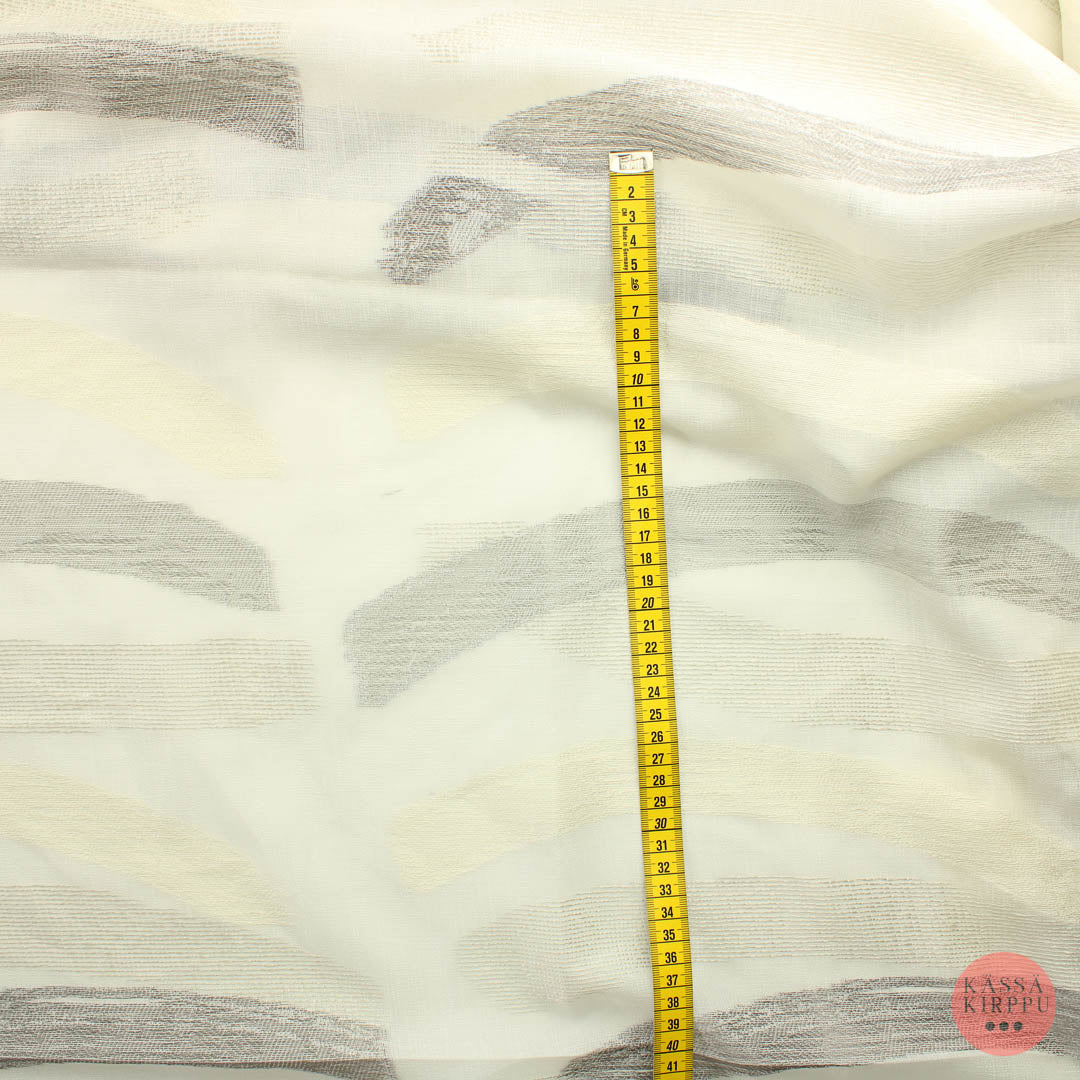 Luonnonvalkoiset harmaakuvioset Valoverhokangas - Pala