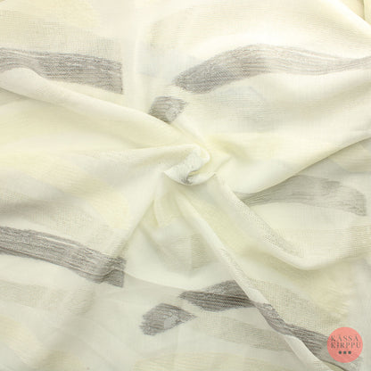 Luonnonvalkoiset harmaakuvioset Valoverhokangas - Pala