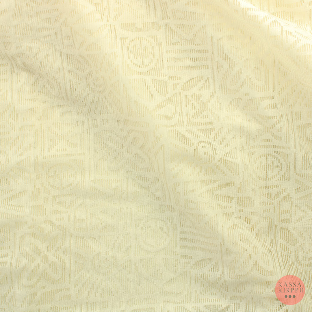 Valkoinen neliökuvioinen Pitsikangas - Pala