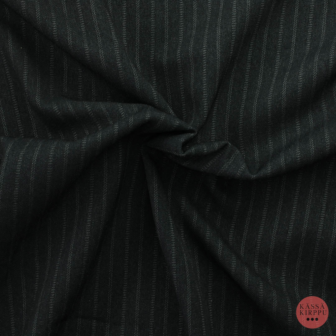 Tummanharmaa Pystyraitainen Pukukangas - Pala