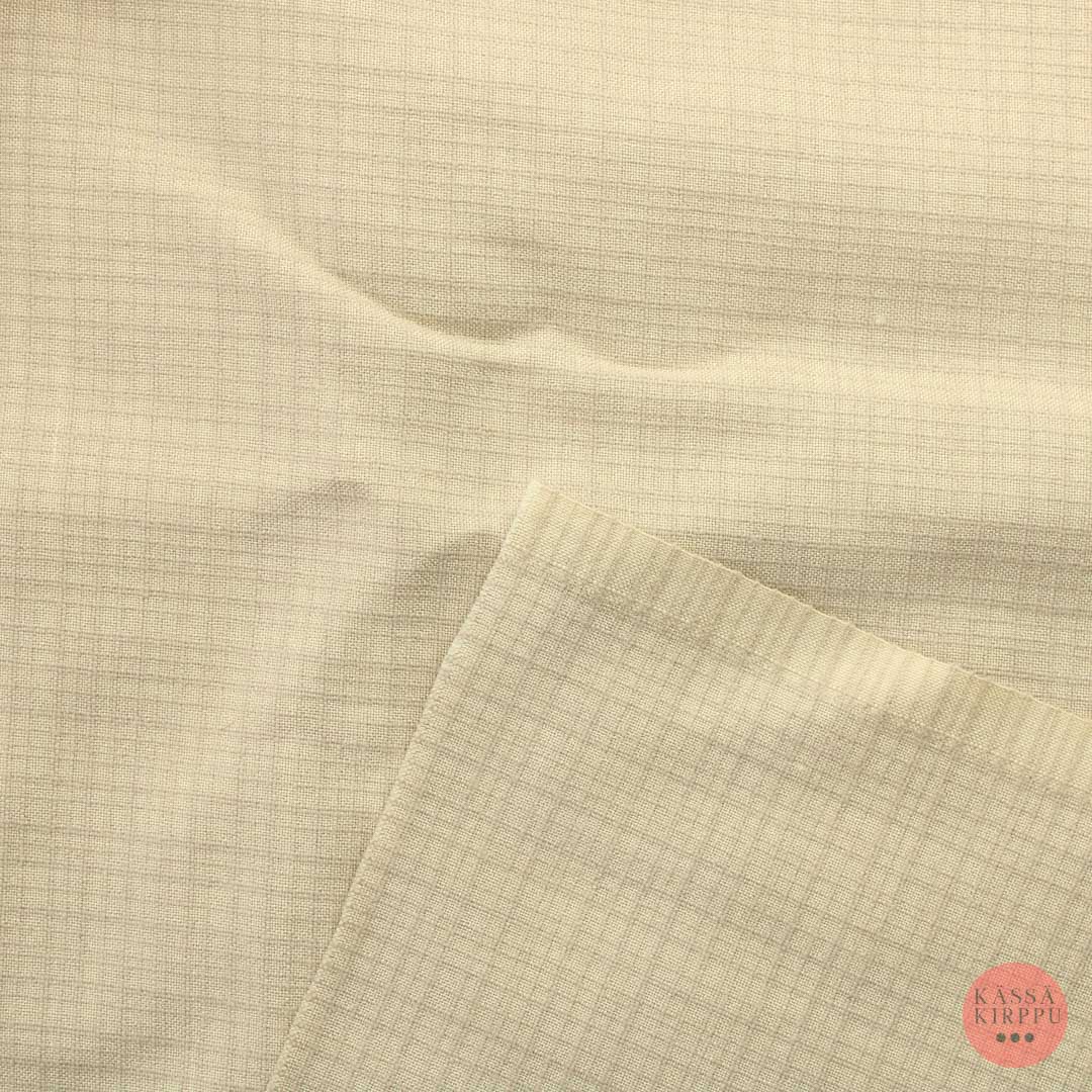 Beige Ruudullinen Villasekoitekangas - Pala