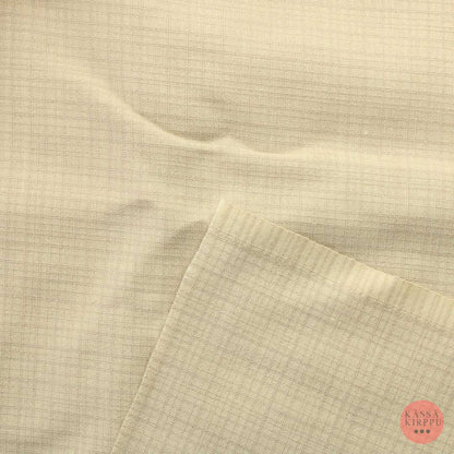 Beige Ruudullinen Villasekoitekangas - Pala