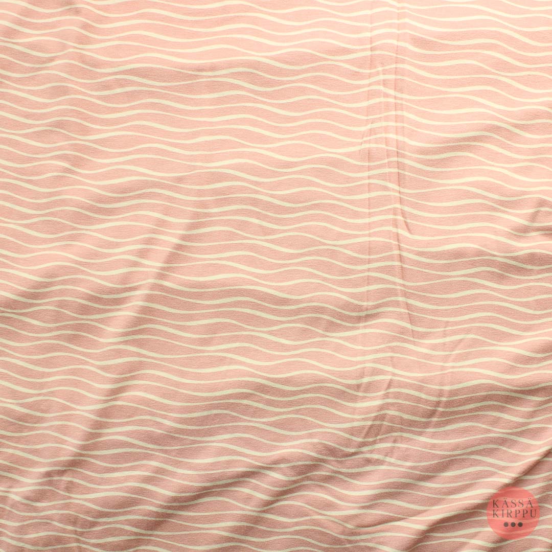 Vaaleanpunainen aaltokuvioinen Viskoositrikoo - Pala