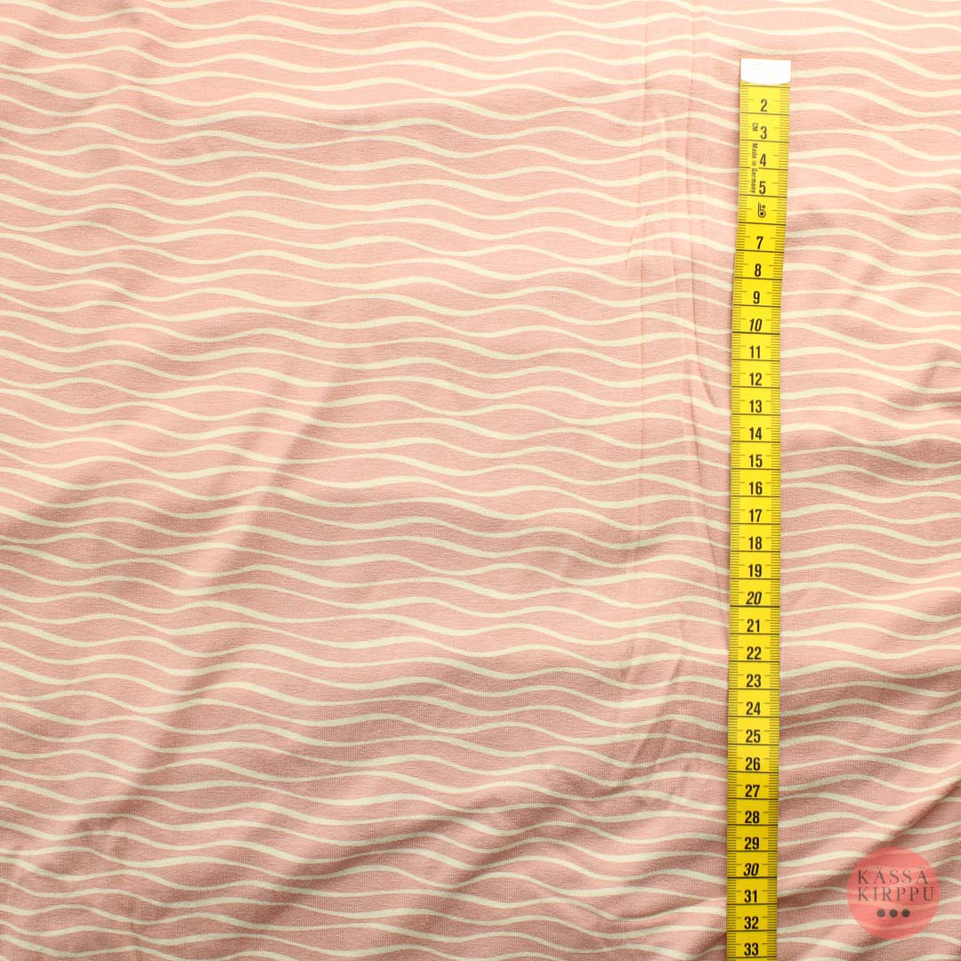 Vaaleanpunainen aaltokuvioinen Viskoositrikoo - Pala