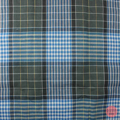 Black-blue Checkered Cotton Blend - Piece