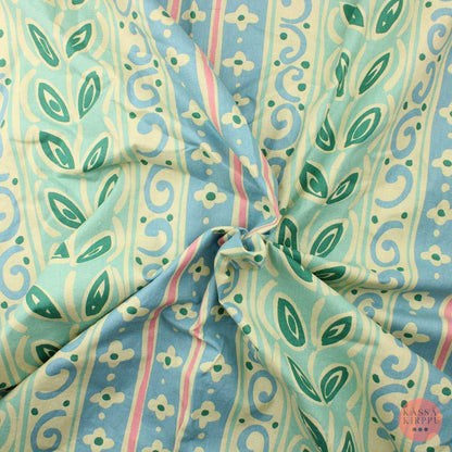 Blue, green and pink Cotton - Piece