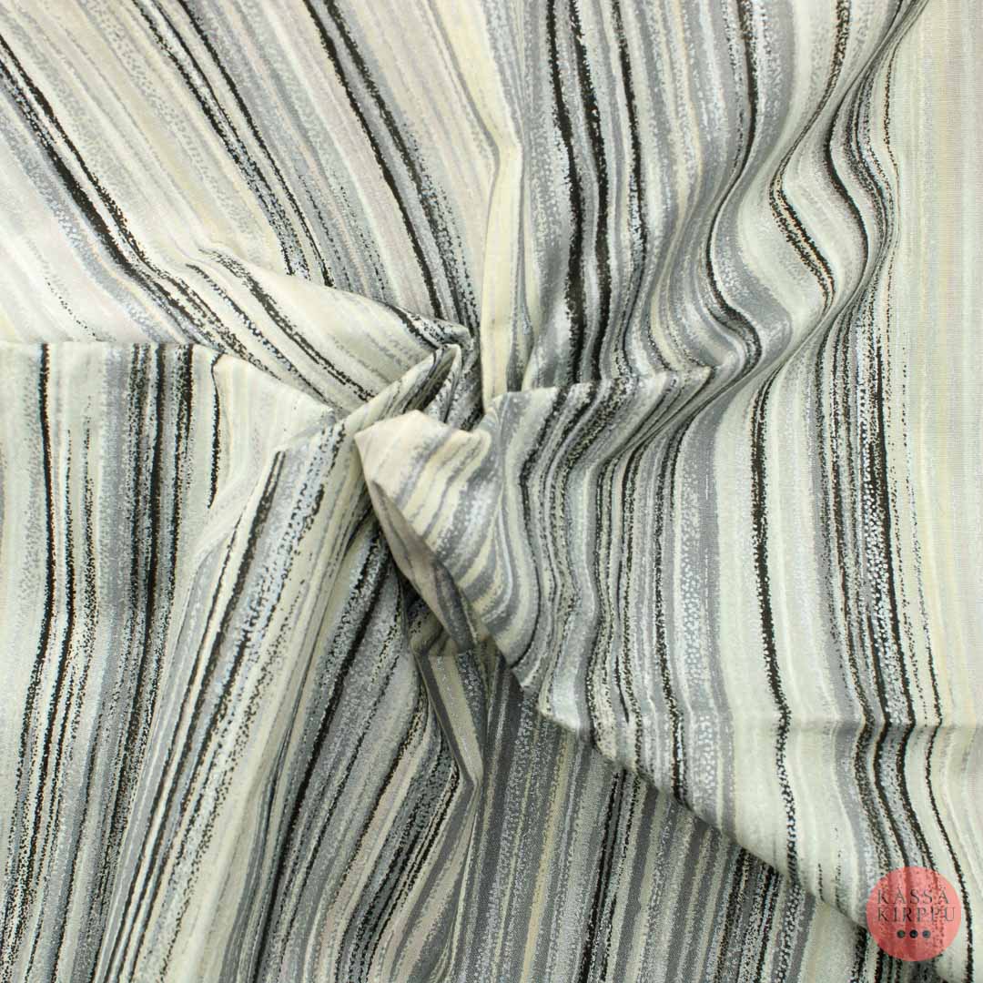 Silver Vertical Stripes Cotton - Piece