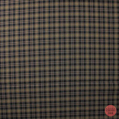 Yellow-black-brown clothing fabric - Piece