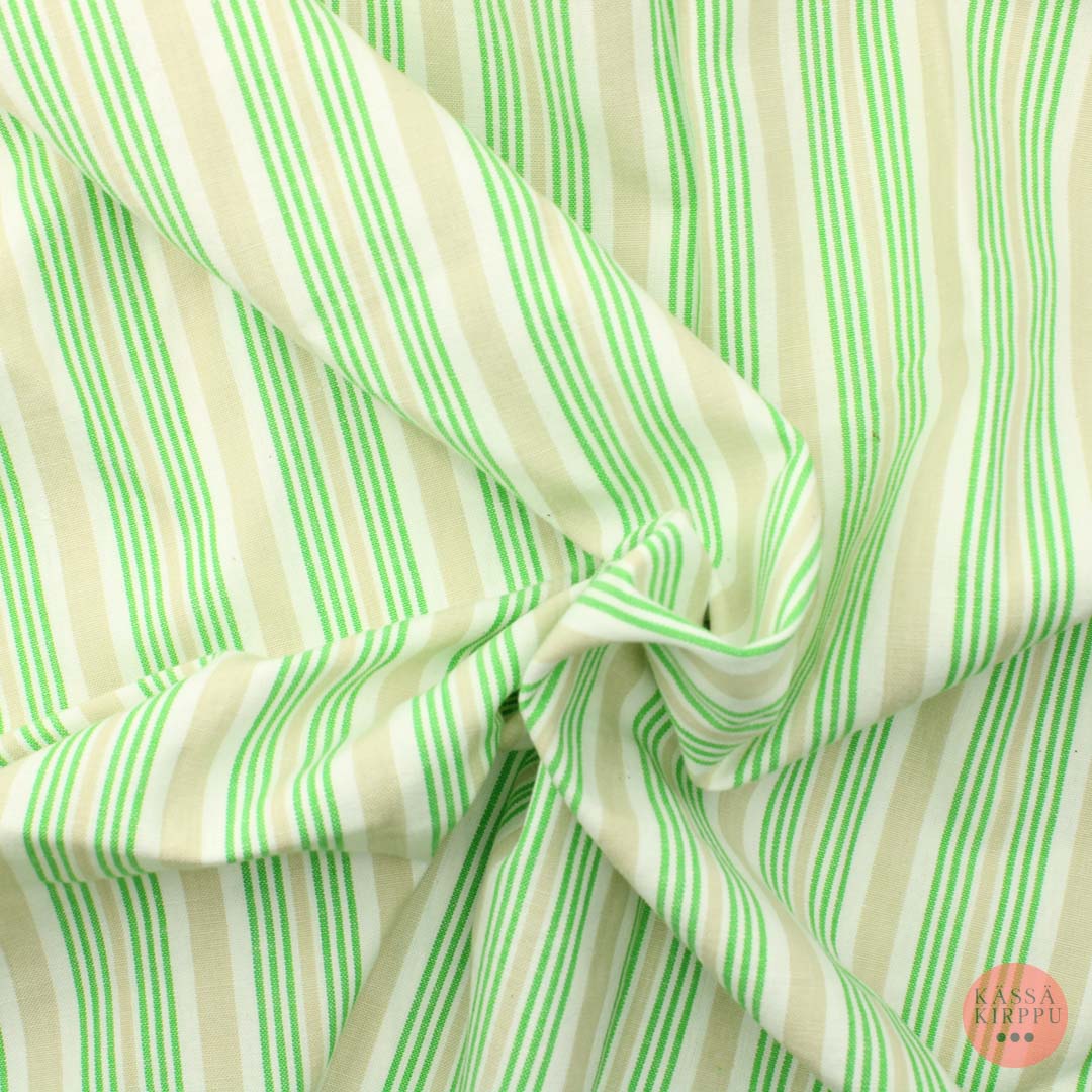 Green vertical stripes cotton - Piece