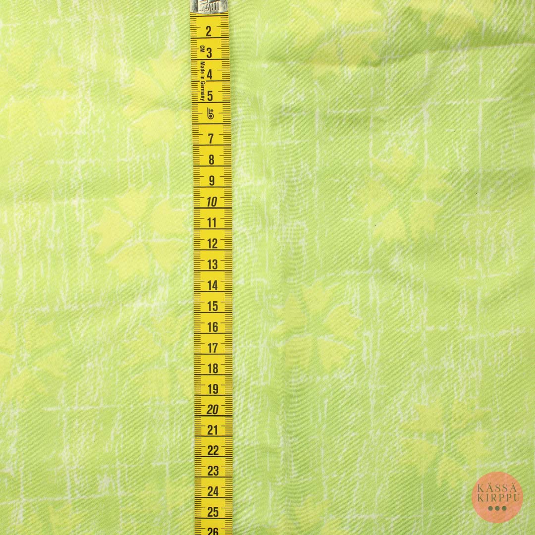 Lime-keltainen kukka/ruutu Puuvillasekoite - Palapaketti