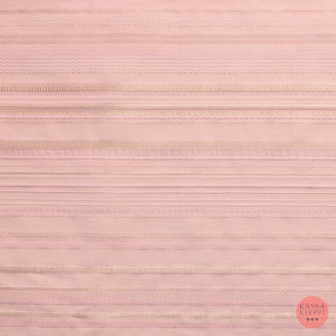 Voglia Vaaleanpunainen vaakaraitainen paitakangas - Mittamyynti
