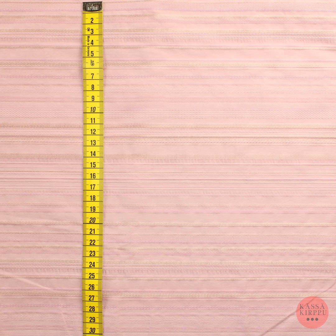 Voglia Vaaleanpunainen vaakaraitainen paitakangas - Mittamyynti