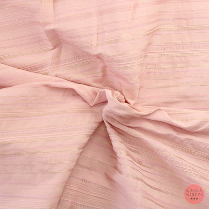 Voglia Vaaleanpunainen vaakaraitainen paitakangas - Mittamyynti