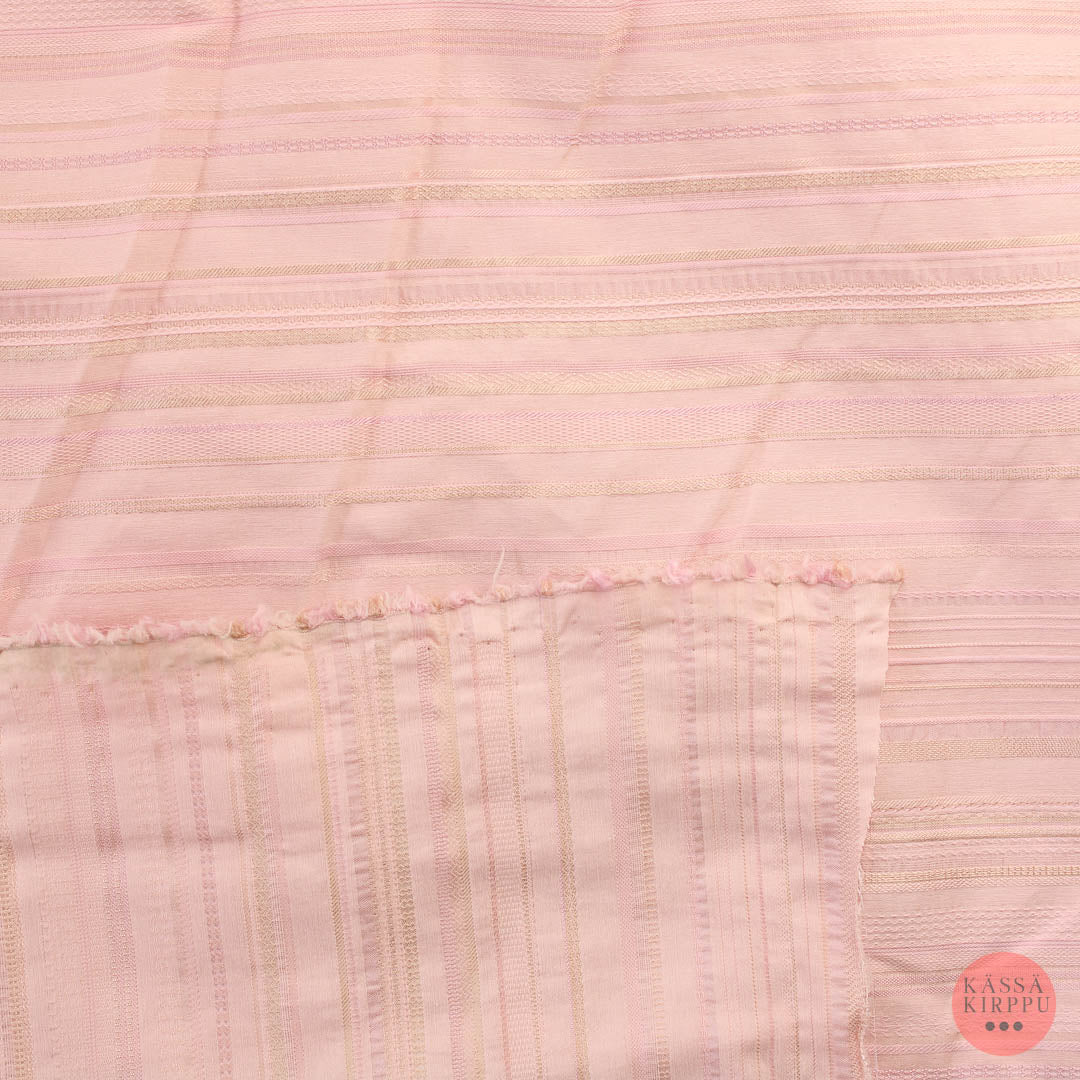 Voglia Vaaleanpunainen vaakaraitainen paitakangas - Mittamyynti