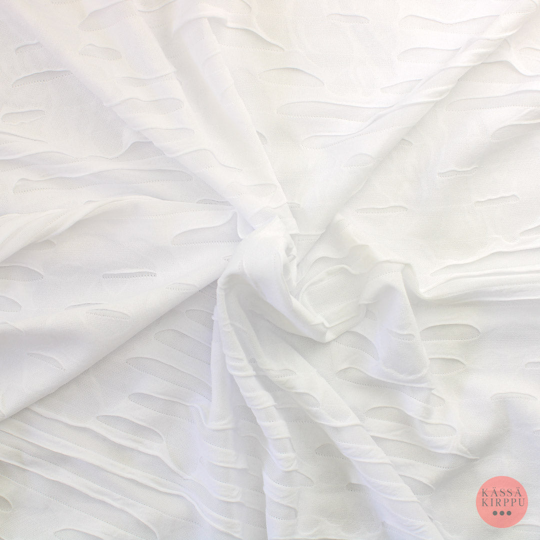 Voglia Valkoinen struktuuri Trikoo - Mittamyynti