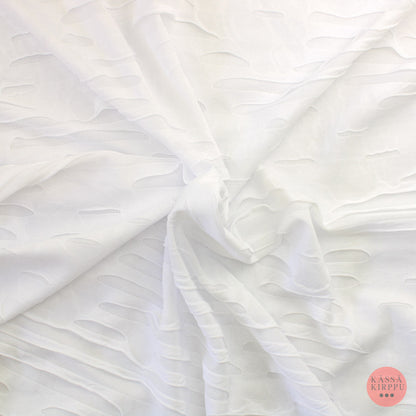 Voglia Valkoinen struktuuri Trikoo - Mittamyynti