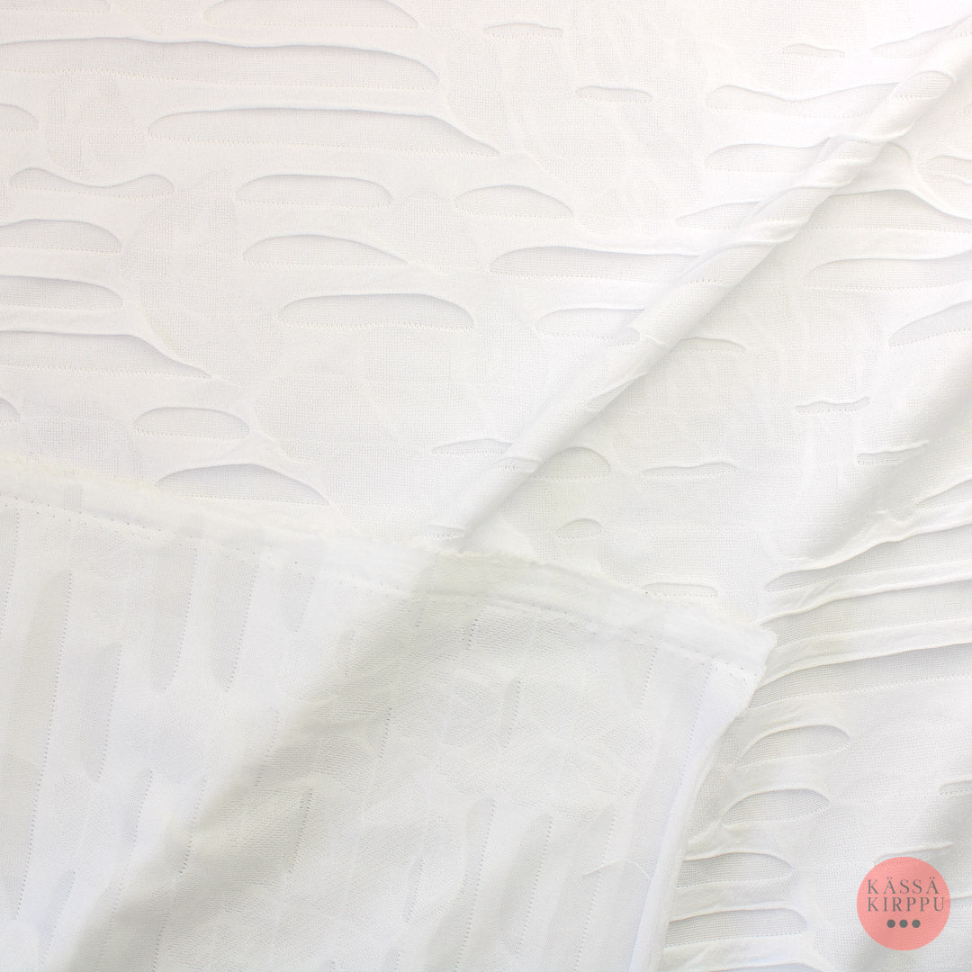 Voglia Valkoinen struktuuri Trikoo - Mittamyynti