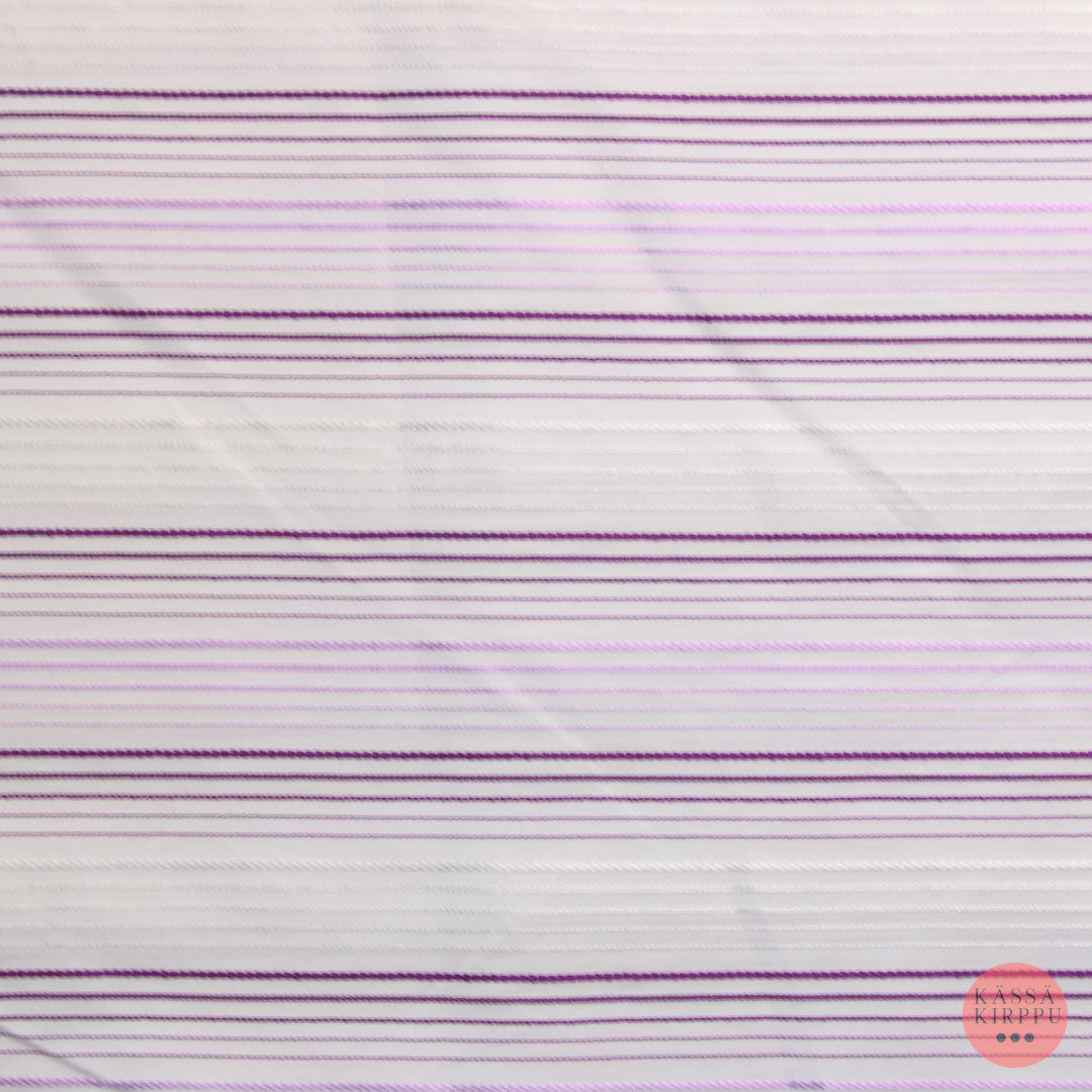 Voglia vaakaraitainen joustava violetti Puuvillasekoite - Mittamyynti