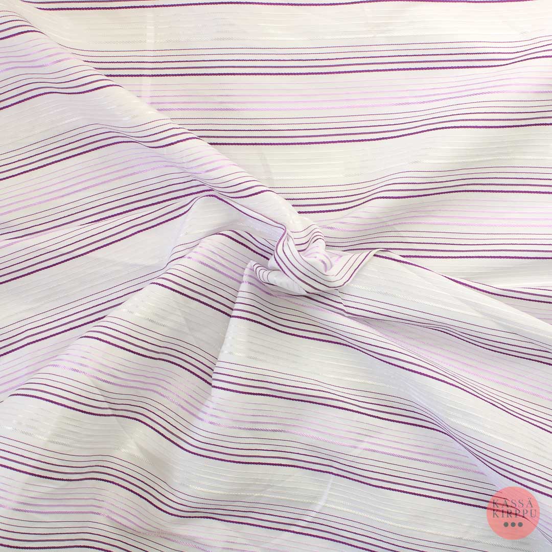 Voglia vaakaraitainen joustava violetti Puuvillasekoite - Mittamyynti