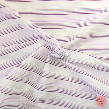 Voglia vaakaraitainen joustava violetti Puuvillasekoite - Mittamyynti